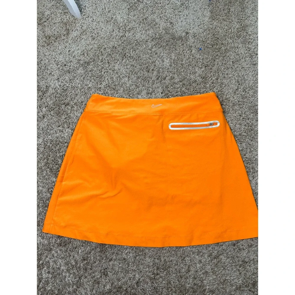 Nike Golf Tour Performance Orange Dri-FIT Skort Zipper Pockets Womens Large
